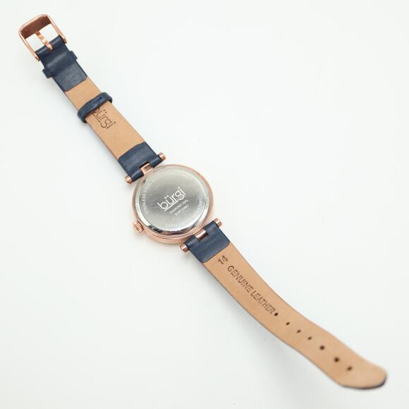 Burgi Watch Womens 31mm Blue Flower Dial Rose Gold Tone Diamond Dial New Battery - Picture 14 of 15